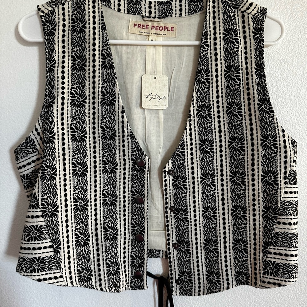 Free People Monochrome Patterned Vest